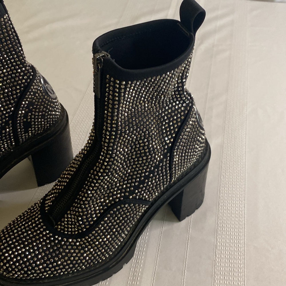 Michael Kors Black Studded Platform Ankle Boots - Picture 2 of 7